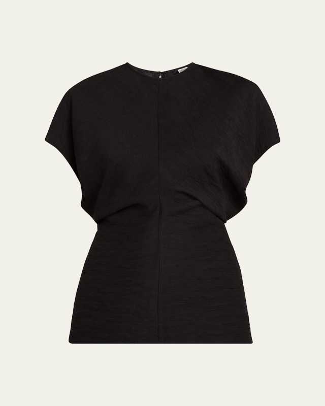 Slouch Waist Short-Sleeve Top